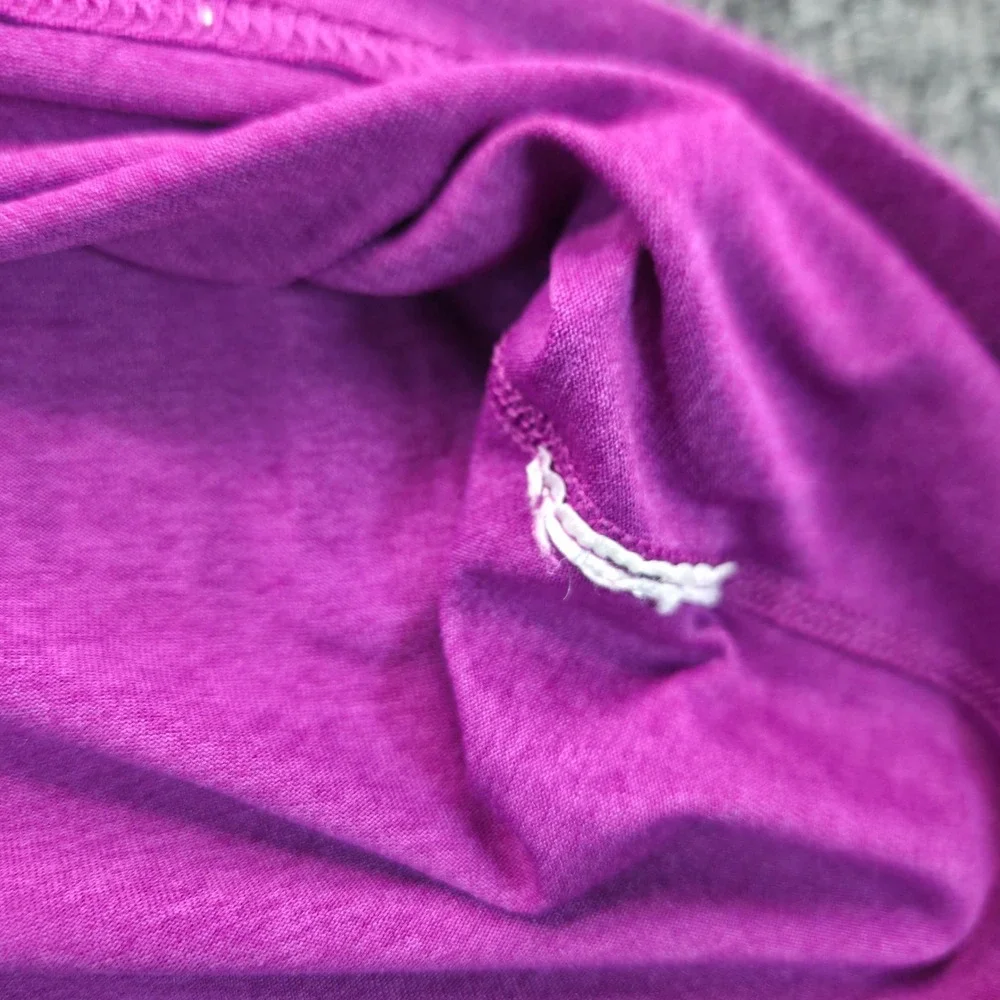 Nike Dri-FIT V-Neck Training Shirt Womens Large Purple Short Sleeve Athletic Top